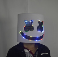 Casque lumineux promotionnel DJ LED clignotant, motif guimauve, pour festivals de musique et soirées