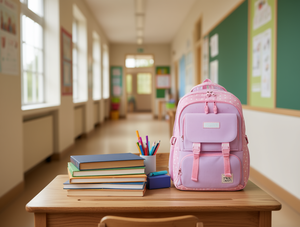 Children's <b>Backpack</b> 13 Inches Zipper Closure Curved Shoulder Straps For <b>School</b> Girls Polyester Material - Product Image 2