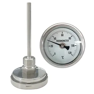 Stainless steel measuring instruments bimetal thermometer dial case with metal probe