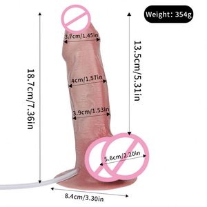 FAAK Dildo Realista con Prepucio y Función de Eyaculación, con Ventosa, Pene Artificial, Masturbador Femenino, Juguetes Sexuales para Mujeres, Plug Anal - Product Image 6