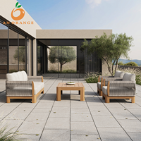 Ensemble de canapés d'extérieur de luxe pour hôtel, durable, moderne, imperméable, anti-UV, écologique, mobilier d'extérieur pour villa, ensemble de canapés de jardin 3 places