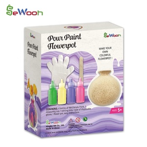 Bình Hoa Vẽ Thủ Công Tự Làm Cho Trẻ Em, Bình Rót Sơn Acrylic Chảy Cao Bằng Vải Bạt - Product Image 4