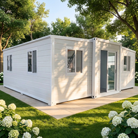 Maison conteneur flexible extensible, maison modulaire mobile portable, 2 chambres, maison conteneur extensible avec 1 salle de bain
