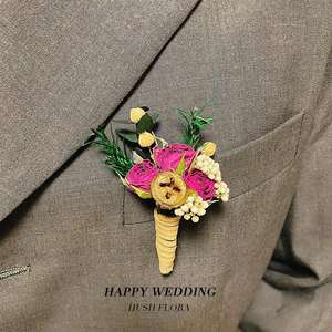 Flores secas mini ramo boda <span class=keywords><strong>padres</strong></span> <span class=keywords><strong>novia</strong></span> damas <span class=keywords><strong>de</strong></span> honor ramillete muñeca flor Decoración - Product Image 4