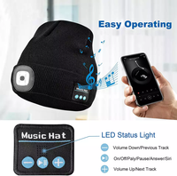 Casque sans fil intelligent Bluetooth 5.0, tricot Musical, bonnet lumineux led, haut-parleur, chapeau, haut-parleur