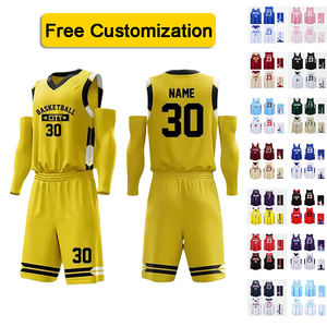 カスタムロゴパターン & 数字高弾性軽量通気性バスケットボールユニフォームセット大型バスケットボールジャージー - Product Image 1