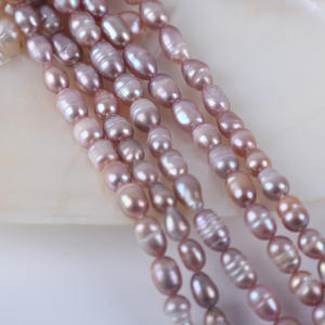 Perlas Naturales de Agua Dulce de Arroz Blanco de 18 cm y 5-6 mm, Cuentas Hechas a Mano para Collar, Accesorios de Joyería, en Existencia - Venta al por Mayor - Product Image 3