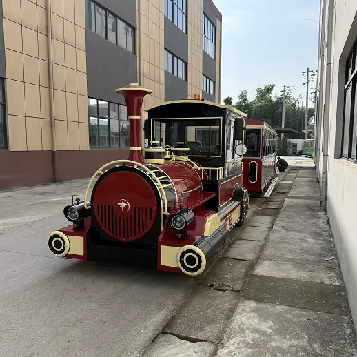 City 58-Seat Train Vintage Style Colored Attractive Fully Enclosed Tourist Train for Holiday Village Amusement Park