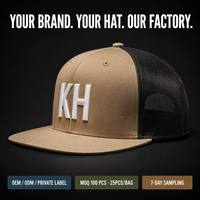 Gorra Trucker con Bordado 3D, OEM, ODM, Marca Privada, Logotipo Personalizado, Parte Trasera de Malla, Visera Plana, Etiqueta Tejida Personalizada, Fabricante de Gorras