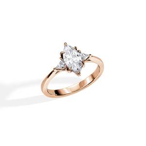 Anillo de compromiso de diamante de corte Marquesa de oro rosa nuevo, joyería de lujo, chapado en rodio para bodas, fiestas, estilo moderno - Product Image 4