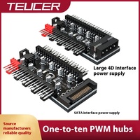 Kipas sasis komputer multi-antarmuka 4-Pin kecil dengan kontrol suhu PWM pemanjang regulasi kecepatan satu hingga sepuluh 12V PC