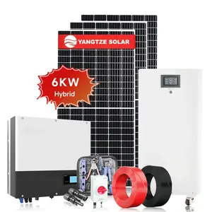 Ev fotovoltaik güneş enerjisi için 6KW hibrid Monocrystalline silikon güneş enerjisi jeneratör sistemi