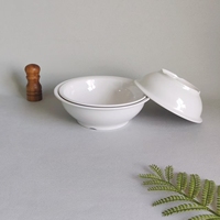 Soupière en mélamine blanche, grand bol à soupe, vaisselle de banquet, assiette à homard, plat profond, durable, moderne, minimaliste, floral