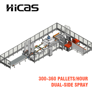 Machine de revêtement de palettes |   Ligne de <span class=keywords><strong>peinture</strong></span> automatique double face pour palettes <span class=keywords><strong>en</strong></span> <span class=keywords><strong>bois</strong></span> 5-6 pièces/min à base d'eau certifiée CE ISO - Product Image 3
