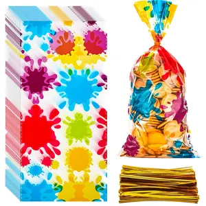 Tùy chỉnh OPP sơn nghệ sĩ CELLO đầy màu sắc sơn Giấy bóng kính điều trị Goody kẹo túi quà tặng cho bữa tiệc sinh nhật bé tắm trang trí