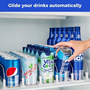 Organizador de Latas y Botellas con Resorte para Refrigerador, Marca Hookei - Product Image 4