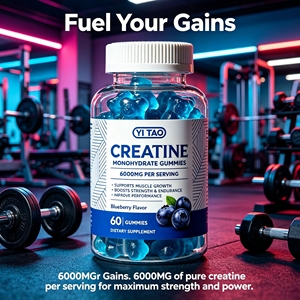 Gomitas de Creatina de Alta Potencia 6000mg, Fórmula de Monohidrato para Fuerza y Resistencia Muscular, Sabor a Arándano, 60 Gomitas - Product Image 5