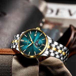 Reloj de Cuarzo de Lujo para Hombre 854, Caja de Aleación, Correa de Acero Inoxidable de 20 mm, Fase Lunar, Calendario, Resistente al Agua, Reloj de Negocios - Product Image 5