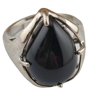 Bagues ajustables en pierres naturelles variées de haute qualité, plaquées argent, pour homme et femme, bague de guérison des chakras, bijoux de fête, cadeau - Product Image 1