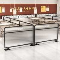 Cloison pliante de restaurant en verre à rideaux longs, design moderne et minimaliste, sans perçage, en acier inoxydable