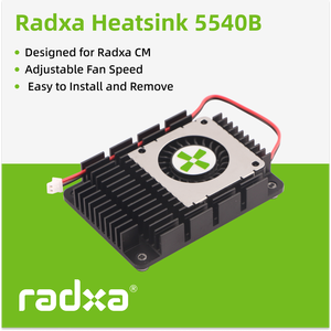 ฮีทซิงค์ระบายความร้อน Radxa รุ่น 5540B พัดลมปรับความเร็วได้ ใช้ได้กับ Radxa CM3 ติดตั้งง่าย ถอดออกได้ ชุดระบายความร้อนซีพียู Radxa - Product Image 1