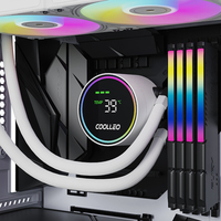 COOLLEO ICE Fairy 360 Blanc Affichage Numérique ARGB Refroidisseur d'Eau CPU Radiateur Liquide Refroidisseur pour PC Gaming LGA115x/1200/1700/1851AMD