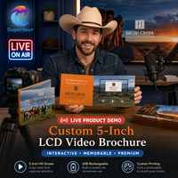 Brochure vidéo personnalisée format A5 avec écran LCD IPS HD de 5,0 pouces, couverture souple, interrupteur magnétique et fonction de lecture automatique, certifiée pour mariages et événements professionnels