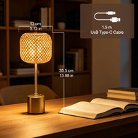Lampe de table LED rechargeable moderne avec commande tactile, design sans fil, lumière d'ambiance pour hôtel, café, chambre à coucher