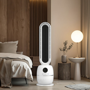 Bladeless Plastic Standing Fan <b>With</b> Remote Control 3-Speed Oscillation 12H <b>Timer</b> LED Display Night <b>Light</b> for Home/Office Safety - Product Image 6