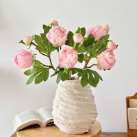 Hete Aanbieding 2-koppige Pioenroos Zijden Kunstbloemen Realistisch Elegant Huis Bruiloft Bloemdecoratie Kunstmatige Pioenroos Bloemstukken
