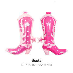 CYmylar Global Western Cowboy Boot Foil <strong>Balloon</strong> Pink <strong>Brown</strong> Mylar <strong>Balloon</strong> for Cowgirl Birthday Bachelorette Party Decor - Product Image 3