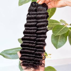 Dikke 115G Zacht 100% Rauw Maagdelijk Menselijk Haar Gehaakte Bundels Veren Burmese Krullende Gehaakte Haarextensies - Product Image 2