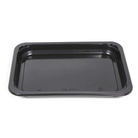 Barquettes rectangulaires jetables MISVI en PP haute résistance de 0,6 mm avec impression personnalisée pour l'emballage de pizzas, jus, gâteaux et aliments lourds