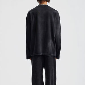 เสื้อยืดคอกลมผ้าฝ้ายหนาคุณภาพสูง 100% สไตล์ลำลองทันสมัยสำหรับผู้ชาย เสื้อยืดแขนยาวสั่งทำขายส่งแบบส่วนตัว - Product Image 6