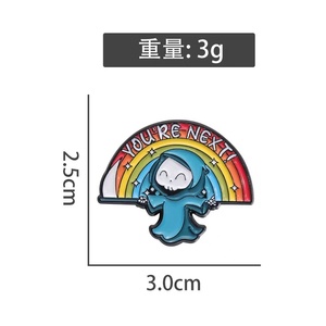 Eres el siguiente, broche creativo divertido, accesorios de insignia, Pin de esmalte suave de fantasma feliz personalizado, arcoíris para Halloween - Product Image 6