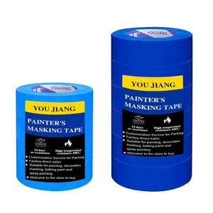 14 Days UV Resistance No Residue High Adhesive Thick Crepe Paper Painter's For Automotive Painting Blue Painters Masking Tape