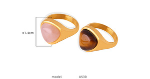 Anillo Vintage <span class=keywords><strong>de</strong></span> Cuarzo Rosa Natural y Ojo <span class=keywords><strong>de</strong></span> Tigre para Mujer y Hombre, Chapado en Oro <span class=keywords><strong>de</strong></span> 18k, Acero Inoxidable, Anillo <span class=keywords><strong>de</strong></span> Pareja, Regalo <span class=keywords><strong>de</strong></span> Joyería - Product Image 5