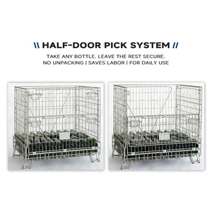 Şarap Deposu Depolama için TER Galvanizli Kaynaklı İstiflenebilir Katlanabilir Tel Örgü Kafes Konteyner - Product Image 3