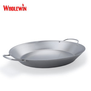 Spanish Steel Wok <strong>Pan</strong> Chef Grill <strong>Pan</strong> for BBQ and <strong>Paella</strong> Induction Compatible Metal Cooking <strong>Pan</strong> for Home Use - Product Image 3