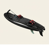 Planche de surf à moteur à essence à alimentation directe, jetboard à deux temps, embarcation nautique avec coque composite renforcée, attaches rouges et ailerons