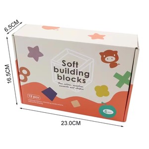 Jouets éducatifs pour bébés, 12 pièces, blocs cubes, jouets de bain à presser, blocs de construction souples à <span class=keywords><strong>empiler</strong></span> <span class=keywords><strong>avec</strong></span> des chiffres et des <span class=keywords><strong>animaux</strong></span> pour les bébés de 6 mois - Product Image 6