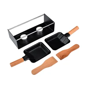 Baking Utensils Kitchen Cheese Oven Set Fried Eggs Non-Stick Baking Pan With Candle Wooden Handle Small Baking Pan