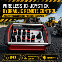 Télécommande hydraulique proportionnelle sans fil NOMI à 10 joysticks, nivellement à un bouton pour machines de voirie IP67.