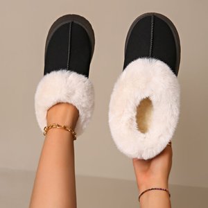 Prix d'usine, logo personnalisé, bottes de neige pour femmes, <span class=keywords><strong>mules</strong></span> à plateforme en fourrure, chaussures en coton, sabots de jardin, OEM, vente en gros, chaussures d'extérieur chaudes - Product Image 2