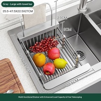 Égouttoir de cuisine mural rétractable et pliable en acier inoxydable 304, design moderne et personnalisé, pour éviers et vaisselle