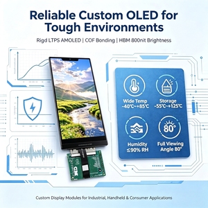 Écran AMOLED industriel à large plage de température (-40 à 85°C), personnalisé, 6,38 pouces, 800 nits, lisible en plein soleil, pour appareils portables robustes et PDA - Product Image 1
