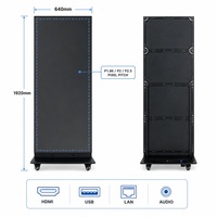 Pantalla LED Inteligente con Control WiFi para Carteles, Pantalla Digital para Interiores P2.5, Pantalla Publicitaria con Soporte de Pie, 640x1920 mm