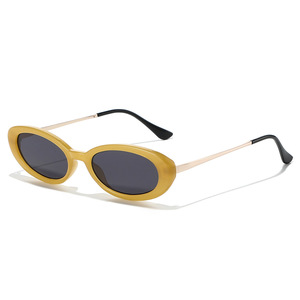 Logo Custom 2026 Vintage Men Women Jelly Color <b>Small</b> <b>Frame</b> Oval Sun Glasses UV400 Metal Legs Cat Eye <b>Sunglasses</b> - Product Image 6