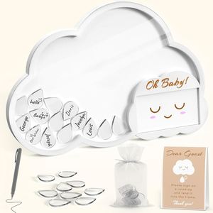 Décorations pour livre d'or de baby shower : Gouttes de pluie pour 40 invités, décoration nuage pour livre d'or - Product Image 1