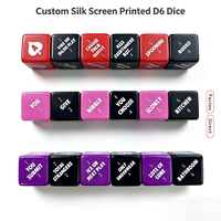 Dés à six faces personnalisés en résine acrylique, impression sérigraphique sur soie, OEM ODM, logo et texte personnalisés, jeu de table, dés éducatifs, dés de fête, dés originaux